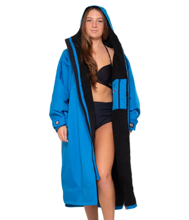 Dryrobe Adult Advance Long Sleeve Change Robe V3 Large Cobalt Blue/Black-5